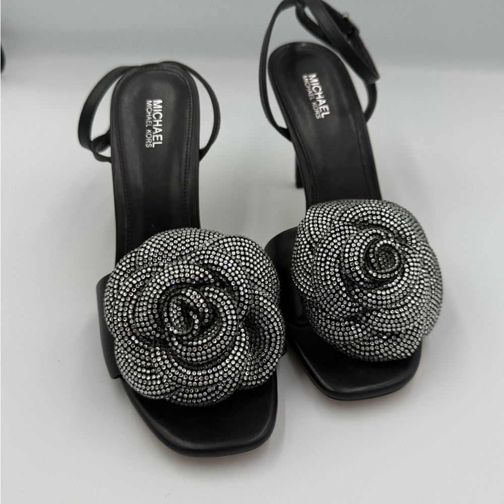 Michael Kors Black and Silver Embellished Heels